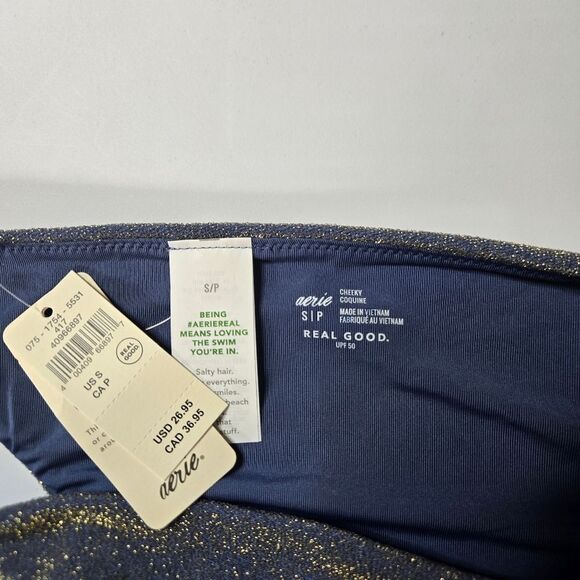 Aerie Blue Sparkle Bikini Bottoms Small - Picture 4 of 6